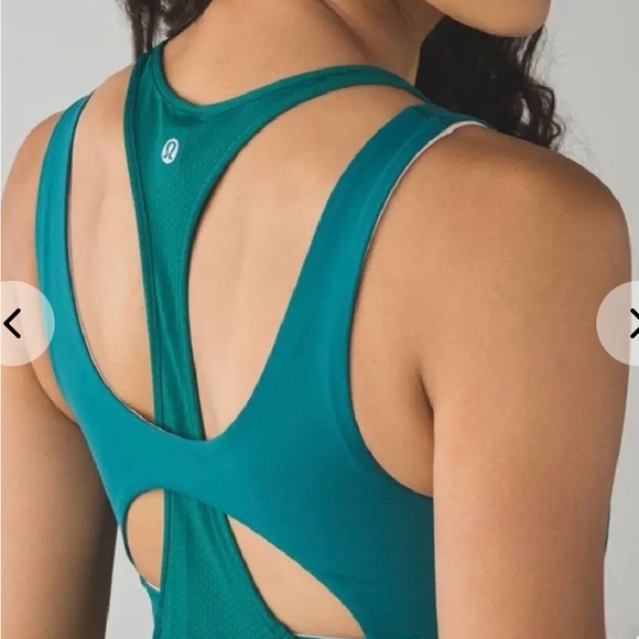 LuLuLemon All Sport Tanktop Sports Bra, Teal Green. Size 10 - Picture 2 of 9